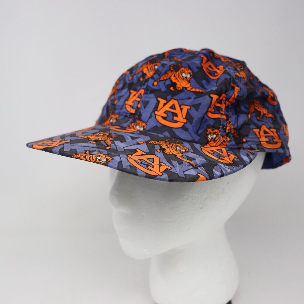 Vintage Auburn Tigers Hat Cap Snap Back Blue NCAA Football War Eagle Mens 90s